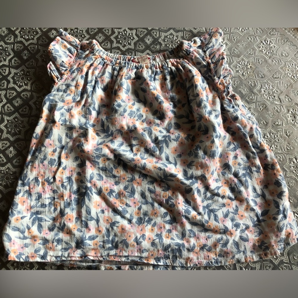 Ruby & Bloom top girls floral lined flutter sleeve sweet spring